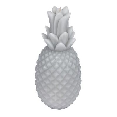 Homea bougie ananas ø9*h20.5cm tropical coloris gris Gris - Publicité Homea bougie ananas ø9*h20.5cm tropical coloris gris Gris - Publicité