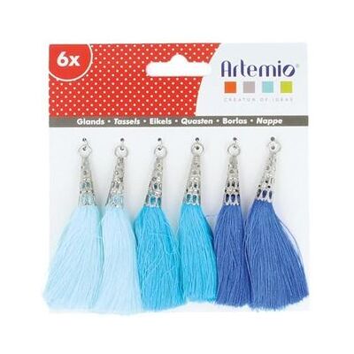 Artemio 6 pompons bleus Bleu - Publicité Artemio 6 pompons bleus Bleu - Publicité