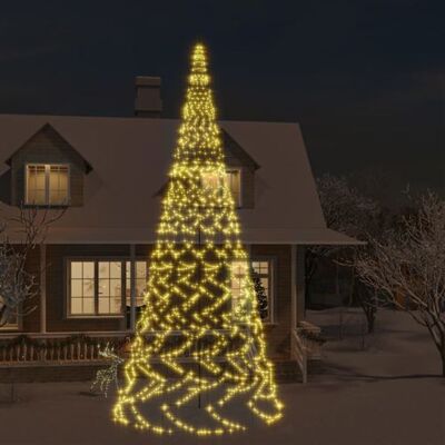 vidaXL Arbre de Noël LED pour mât de drapeau blanc chaud 3000 LEDs 800 cm - Publicité vidaXL Arbre de Noël LED pour mât de drapeau blanc chaud 3000 LEDs 800 cm - Publicité