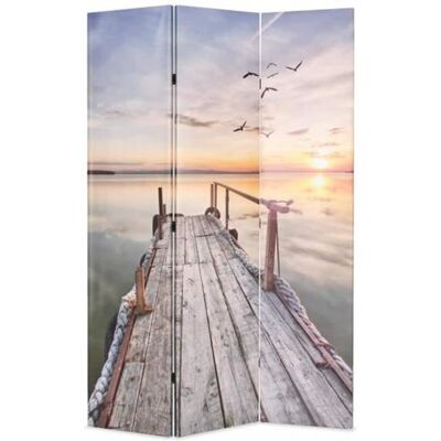 Cloison de séparation - vidaXL - Pliable 120x170 cm - Toile durable - Impression lac - Design contemporain Blanc - Publicité Cloison de séparation - vidaXL - Pliable 120x170 cm - Toile durable - Impression lac - Design contemporain Blanc - Publicité