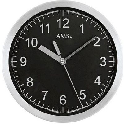 Horloge Murale AMS F5911 Argentée - Radio Contrôlée - Publicité Horloge Murale AMS F5911 Argentée - Radio Contrôlée - Publicité