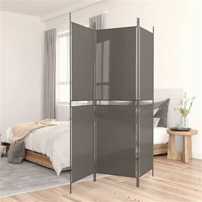 Non communiqué vidaXL Cloison de séparation 3 panneaux Anthracite 150x220 cm Tissu - Publicité Non communiqué vidaXL Cloison de séparation 3 panneaux Anthracite 150x220 cm Tissu - Publicité