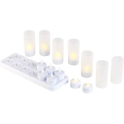Lunartec - 12 bougies LED avec station de chargement - Ensemble de bougies LED - Publicité Lunartec - 12 bougies LED avec station de chargement - Ensemble de bougies LED - Publicité