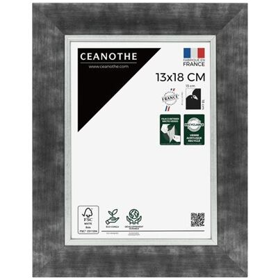 BRIO Cadre photo Hades acier 13x18 cm CEANOTHE en résine recyclée Verre acrylique Incassable - Fabriqué en France Gris - Publicité BRIO Cadre photo Hades acier 13x18 cm CEANOTHE en résine recyclée Verre acrylique Incassable - Fabriqué en France Gris - Publicité