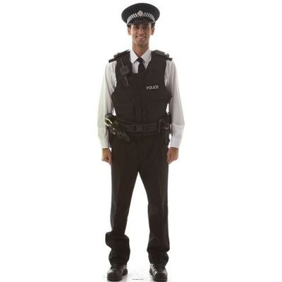Générique STAR CUTOUTS Figurine en carton Policier anglais 185 cm Noir - Publicité Générique STAR CUTOUTS Figurine en carton Policier anglais 185 cm Noir - Publicité