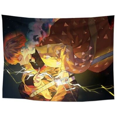 Non communiqué Tapisserie murale en polyester Demon Slayer décorations pour la maison – 130*150cm (Zenitsu Agatsuma combatant) - Publicité Non communiqué Tapisserie murale en polyester Demon Slayer décorations pour la maison – 130*150cm (Zenitsu Agatsuma combatant) - Publicité