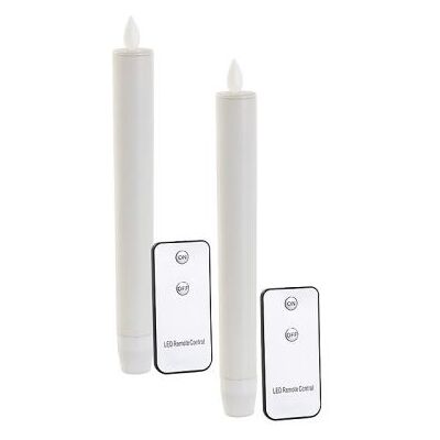 Britesta : 2 chandelles à LED avec flamme vacillante et télécommande - blanc Blanc - Publicité Britesta : 2 chandelles à LED avec flamme vacillante et télécommande - blanc Blanc - Publicité