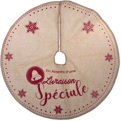 AC-Déco Fééric Lights and Christmas - Tapis pour Sapin Jute "Vintage" 90cm Naturel Rouge - Publicité AC-Déco Fééric Lights and Christmas - Tapis pour Sapin Jute "Vintage" 90cm Naturel Rouge - Publicité