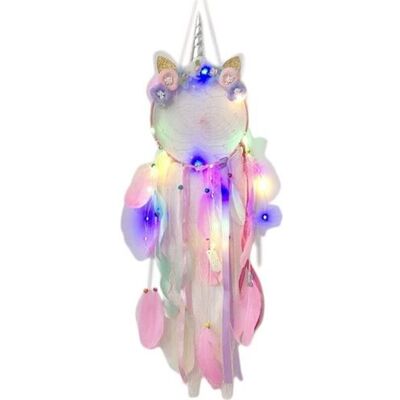 Eurowebbiz Couronne de Fleurs Rose de Licorne avec Capteur de Rêves LED - Attrape-rêves - Publicité Eurowebbiz Couronne de Fleurs Rose de Licorne avec Capteur de Rêves LED - Attrape-rêves - Publicité