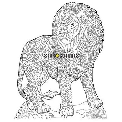 Générique STAR CUTOUTS Figurine en carton à colorier - Mandala Lion - 94 cm Blanc - Publicité Générique STAR CUTOUTS Figurine en carton à colorier - Mandala Lion - 94 cm Blanc - Publicité