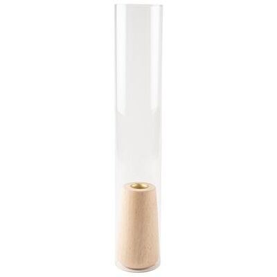 Non communiqué bougeoir photophore tube verre base bois 38cm - artifetes 93379 Transparent - Publicité Non communiqué bougeoir photophore tube verre base bois 38cm - artifetes 93379 Transparent - Publicité