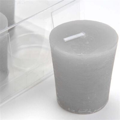 Lot de 4 bougies Votive 4,6 x 5,1 cm gris - Amadeus - Rose - Cire Gris - Publicité Lot de 4 bougies Votive 4,6 x 5,1 cm gris - Amadeus - Rose - Cire Gris - Publicité