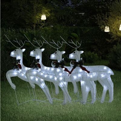 Non communiqué vidaXL 4x Rennes de Noël Décoration de Noël Rennes Illuminés Décoration de Vacances Ornement de Fête Jardin Extérieur Blanc 80 LED Blanc - Publicité Non communiqué vidaXL 4x Rennes de Noël Décoration de Noël Rennes Illuminés Décoration de Vacances Ornement de Fête Jardin Extérieur Blanc 80 LED Blanc - Publicité