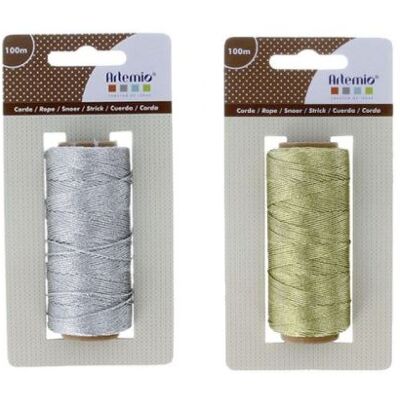 Artemio 2 bobines de ficelle 100 m - argentée et dorée Argent - Publicité Artemio 2 bobines de ficelle 100 m - argentée et dorée Argent - Publicité