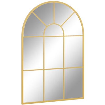 Non communiqué Miroir mural aspect verrière style classique chic - dim. 60L x 90H cm - métal doré verre 3 mm - Publicité Non communiqué Miroir mural aspect verrière style classique chic - dim. 60L x 90H cm - métal doré verre 3 mm - Publicité