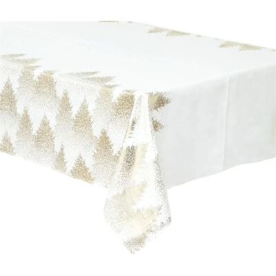 Non communiqué Atmosphera Créateur d'intérieur - Nappe Imprimée Sapin "Colorama" 140x360cm Blanc & Or Blanc - Publicité Non communiqué Atmosphera Créateur d'intérieur - Nappe Imprimée Sapin "Colorama" 140x360cm Blanc & Or Blanc - Publicité
