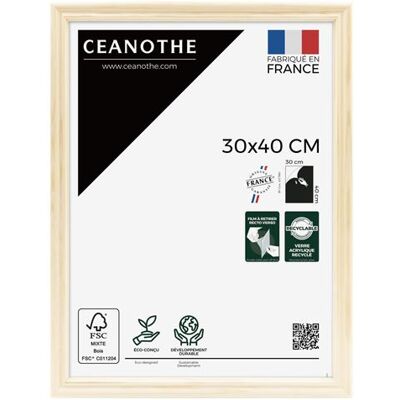 BRIO Cadre photo Circée Authentic naturel 30x40 cm CEANOTHE en bois massif fsc Verre acrylique Incassable - Fabriqué en France Bois brut - Publicité BRIO Cadre photo Circée Authentic naturel 30x40 cm CEANOTHE en bois massif fsc Verre acrylique Incassable - Fabriqué en France Bois brut - Publicité
