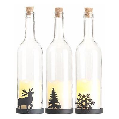 Lunartec - Ensemble Bouteilles Décor - 3 packs - Bougie LED - Publicité Lunartec - Ensemble Bouteilles Décor - 3 packs - Bougie LED - Publicité
