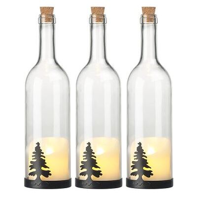 Lunartec - Bouteilles de Vin Decor - Sapin - Bougie LED - Publicité Lunartec - Bouteilles de Vin Decor - Sapin - Bougie LED - Publicité