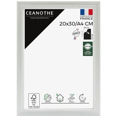 BRIO Cadre photo Perle gris clair 20x30 cm CEANOTHE en bois massif fsc Verre acrylique Incassable - Fabriqué en France Gris clair - Publicité BRIO Cadre photo Perle gris clair 20x30 cm CEANOTHE en bois massif fsc Verre acrylique Incassable - Fabriqué en France Gris clair - Publicité