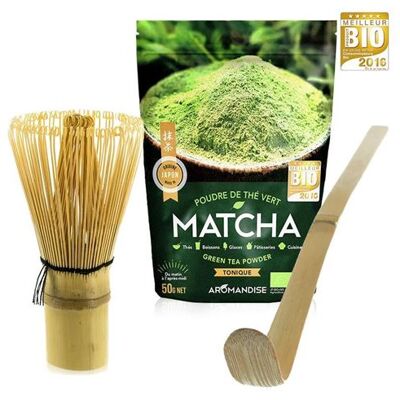 AROMANDISE Coffret thé Matcha + fouet + cuillère en bambou N/A - Publicité AROMANDISE Coffret thé Matcha + fouet + cuillère en bambou N/A - Publicité