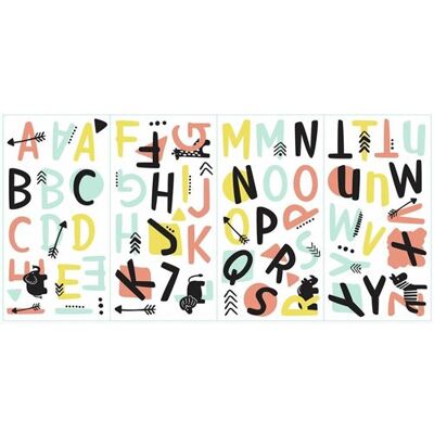 RoomMates stickers muraux Tribal Alphabet vinyle 66 pièces Multicolors - Publicité RoomMates stickers muraux Tribal Alphabet vinyle 66 pièces Multicolors - Publicité