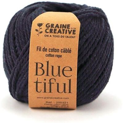 Non communiqué Coton pour macramé ø 2,5 mm x 80 m - indigo Violet - Publicité Non communiqué Coton pour macramé ø 2,5 mm x 80 m - indigo Violet - Publicité