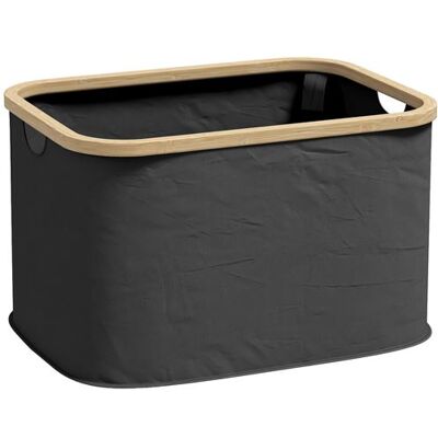Non communiqué Panier à linge pliable 36L - corbeille à linge sale avec poignées - non tissé noir bambou Noir - Publicité Non communiqué Panier à linge pliable 36L - corbeille à linge sale avec poignées - non tissé noir bambou Noir - Publicité