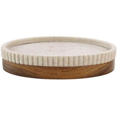 NIAGARA Porte-savon en plastique beige avec support en bois - Accessoire de salle de bain - Publicité NIAGARA Porte-savon en plastique beige avec support en bois - Accessoire de salle de bain - Publicité