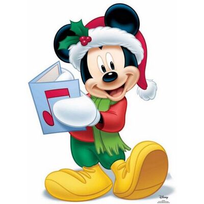 Disney - Mickey Mouse Christmas life-size cardboard silhouette - 93 cm - Cardboard figure - Publicité Disney - Mickey Mouse Christmas life-size cardboard silhouette - 93 cm - Cardboard figure - Publicité