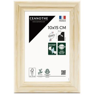 BRIO Cadre photo Circée Authentic naturel 10x15 cm CEANOTHE en bois massif fsc Verre acrylique Incassable - Fabriqué en France Bois brut - Publicité BRIO Cadre photo Circée Authentic naturel 10x15 cm CEANOTHE en bois massif fsc Verre acrylique Incassable - Fabriqué en France Bois brut - Publicité