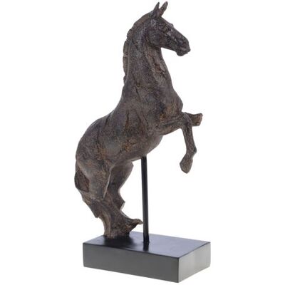 Amadeus - Cheval rustique cabré - Noir - Résine - Statue - Publicité Amadeus - Cheval rustique cabré - Noir - Résine - Statue - Publicité