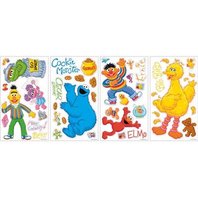 RoomMates stickers muraux vinyle Sesame Street 45 pièces Multicolors - Publicité RoomMates stickers muraux vinyle Sesame Street 45 pièces Multicolors - Publicité