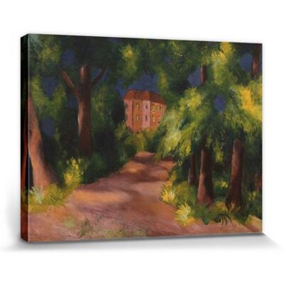 1art1 August Macke Poster Reproduction Sur Toile, Tendue Sur Châssis - Maison Rouge Dans Un Parc, 1914 (60x80 cm) Rouge - Publicité 1art1 August Macke Poster Reproduction Sur Toile, Tendue Sur Châssis - Maison Rouge Dans Un Parc, 1914 (60x80 cm) Rouge - Publicité