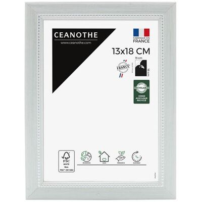 BRIO Cadre photo Perle gris clair 13x18 cm CEANOTHE en bois massif fsc Verre acrylique Incassable - Fabriqué en France Gris clair - Publicité BRIO Cadre photo Perle gris clair 13x18 cm CEANOTHE en bois massif fsc Verre acrylique Incassable - Fabriqué en France Gris clair - Publicité