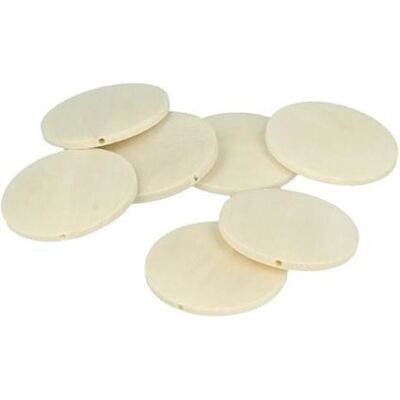 Artemio 10 perles en bois rondes plates 40 mm Beige - Publicité Artemio 10 perles en bois rondes plates 40 mm Beige - Publicité