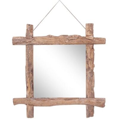 vidaXL Spiegel houtblokken70x70 cm gerecycled teakhout naturel283934 Brun - Publicité vidaXL Spiegel houtblokken70x70 cm gerecycled teakhout naturel283934 Brun - Publicité