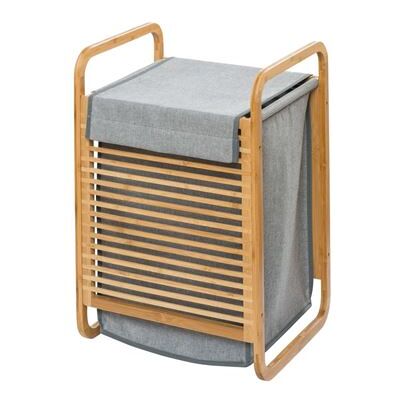 Wenko - Panier à linge en bambou Bahari - 40 x H. 60 cm - Gris Gris - Publicité Wenko - Panier à linge en bambou Bahari - 40 x H. 60 cm - Gris Gris - Publicité
