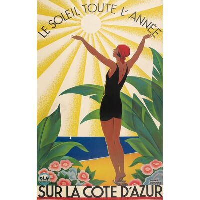 Non communiqué Fabulous Poster Cote d'azur art deco affiche ancienne (91cm x 145cm) - Publicité Non communiqué Fabulous Poster Cote d'azur art deco affiche ancienne (91cm x 145cm) - Publicité