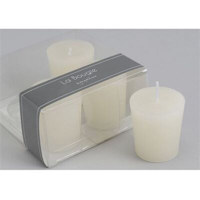 Lot de 4 bougies Votive 4,3 x 4,7 cm crème - Amadeus - Beige - Cire Blanc, Blanc - Publicité Lot de 4 bougies Votive 4,3 x 4,7 cm crème - Amadeus - Beige - Cire Blanc, Blanc - Publicité