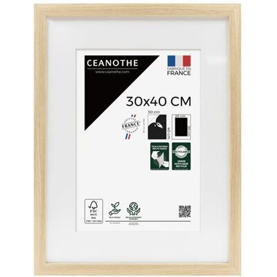 Non communiqué Cadre Photo 30x40 cm CEANOTHE en Bois FSC Bois Naturel Passe-partout 20x30 cm - Convient au A4 Design Effet Caisse Collection MILAN Verre acrylique Incassable Fabriqué en France Bois Naturel - Publicité Non communiqué Cadre Photo 30x40 cm CEANOTHE en Bois FSC Bois Naturel Passe-partout 20x30 cm - Convient au A4 Design Effet Caisse Collection MILAN Verre acrylique Incassable Fabriqué en France Bois Naturel - Publicité