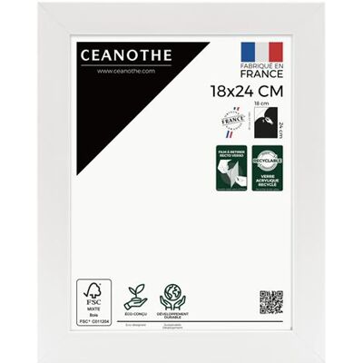 Non communiqué Cadre Photo 18x24 cm CEANOTHE en Bois Blanc Convient au A5 de la Collection Design Eternel Verre acrylique Incassable - Fabriqué en France Blanc - Publicité Non communiqué Cadre Photo 18x24 cm CEANOTHE en Bois Blanc Convient au A5 de la Collection Design Eternel Verre acrylique Incassable - Fabriqué en France Blanc - Publicité