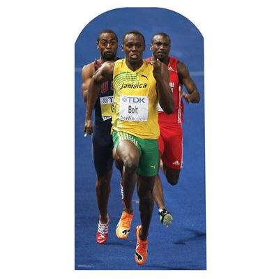 Statue en Carton Usain Bolt - Taille réelle, Légère, Décorative - Publicité Statue en Carton Usain Bolt - Taille réelle, Légère, Décorative - Publicité