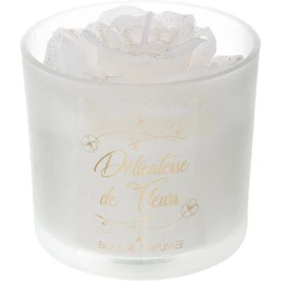 Feeric Lights & Christmas - Bougie parfumée florale - Support en verre - 8x10cm - 140g - Bougie - Publicité Feeric Lights & Christmas - Bougie parfumée florale - Support en verre - 8x10cm - 140g - Bougie - Publicité