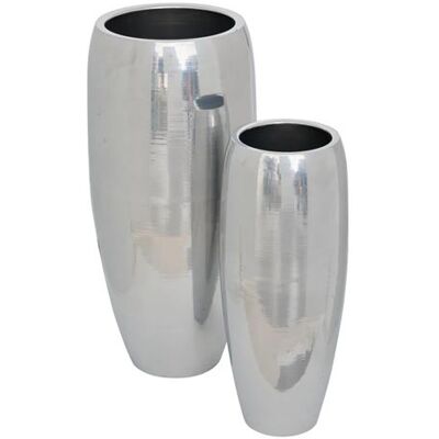 Non communiqué Atmosphera Créateur d'intérieur - Lot de 2 Cache-Pot en Métal "The Palm Resort" 70cm Argent Gris - Publicité Non communiqué Atmosphera Créateur d'intérieur - Lot de 2 Cache-Pot en Métal "The Palm Resort" 70cm Argent Gris - Publicité