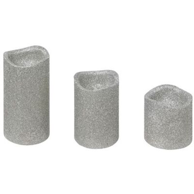 Non communiqué Atmosphera Créateur d'intérieur - Lot de 3 Bougies LED "Paillettes" 10cm Argent Gris - Publicité Non communiqué Atmosphera Créateur d'intérieur - Lot de 3 Bougies LED "Paillettes" 10cm Argent Gris - Publicité