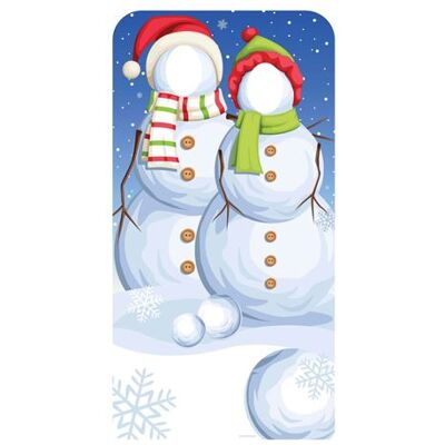 Générique STAR CUTOUTS Figurine en carton Passe tête Bonhomme et femme des neiges thème Noël -Haut 186 cm Blanc - Publicité Générique STAR CUTOUTS Figurine en carton Passe tête Bonhomme et femme des neiges thème Noël -Haut 186 cm Blanc - Publicité