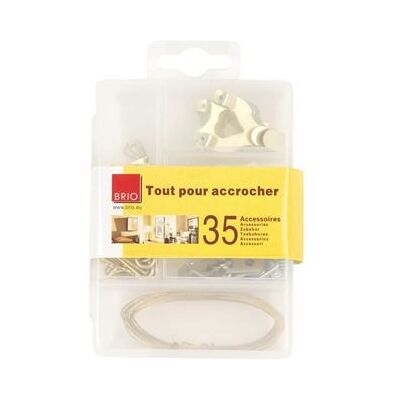 Brio Boîte 35 accessoires d'accroche CEANOTHE en métal - Fabriqué en France Transparent - Publicité Brio Boîte 35 accessoires d'accroche CEANOTHE en métal - Fabriqué en France Transparent - Publicité