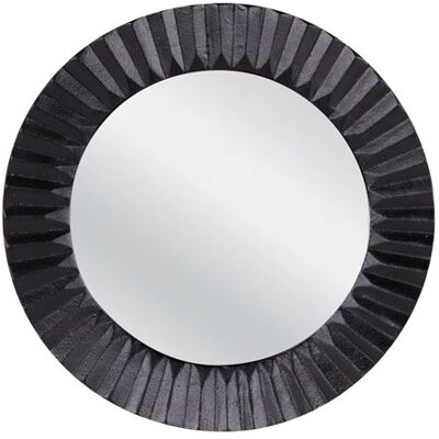 Non communiqué Miroir en fonte plissé noir 39 cm - Table Passion - Noir - Fonte D'aluminium - Publicité Non communiqué Miroir en fonte plissé noir 39 cm - Table Passion - Noir - Fonte D'aluminium - Publicité