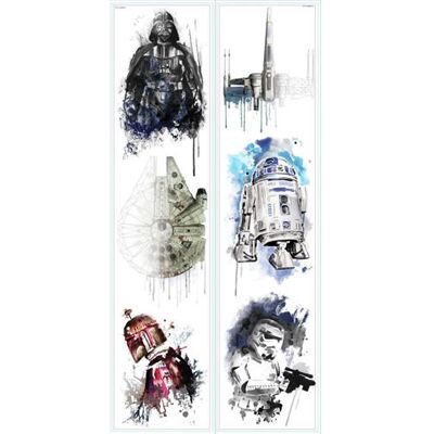ROOMMATES Stickers repositionnables Star Wars façon aquarelle 21,9CM X 92,7CM Multicolors - Publicité ROOMMATES Stickers repositionnables Star Wars façon aquarelle 21,9CM X 92,7CM Multicolors - Publicité